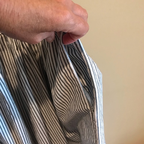 Norma Kamali Cap Sleeve Woven Shirt Dress Mattress Tick - Picture 7 of 9